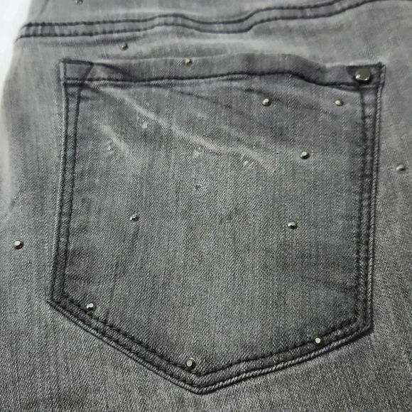 Vintage DKNY Jeans "Ave B" Vintage Gray Tiny Sparkle Studs Sz 8 - Picture 14 of 15